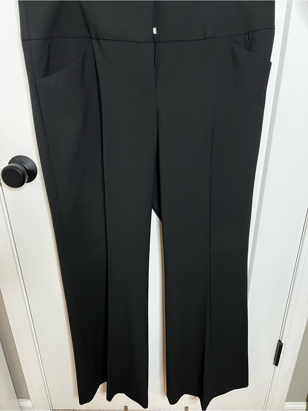 ANTONIO MELANI Black Wide-Leg Ponte Trousers